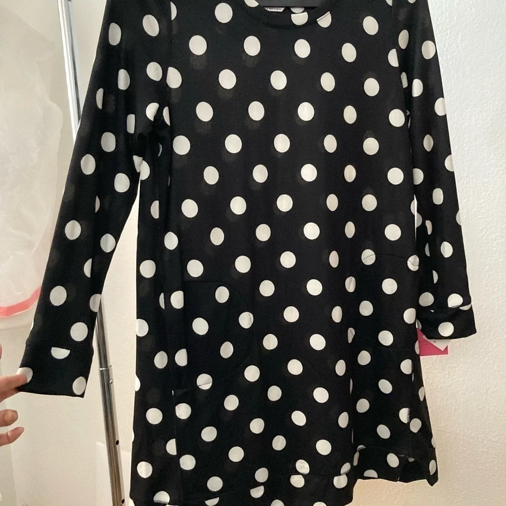 KATE SPADE Polka Dot Black & White Long Sleeves Dress Size Small/Medium BNWT